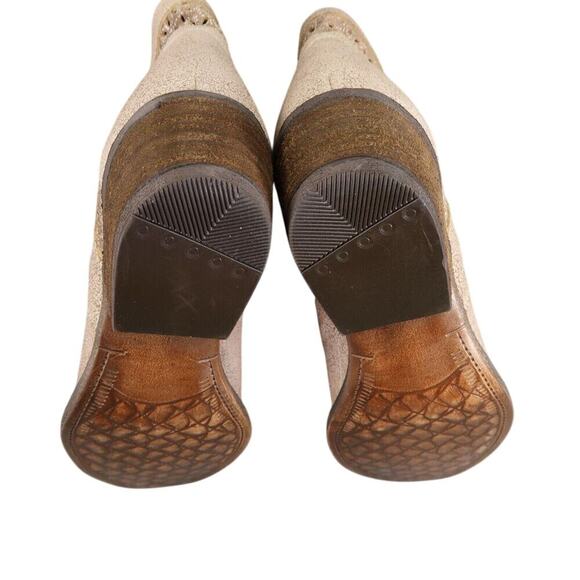 Corkys Shoes Womens 10 Booties Fashion Leather Double Zip Perforated Block Heel - Picture 14 of 16